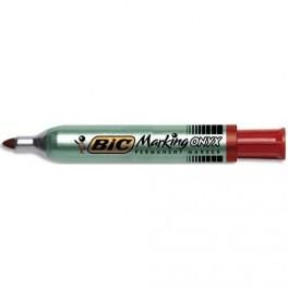 BIC MARQUEUR PERMANENT POINTE OGIVE CORPS MÉTAL GRANDE CONTENANCE ENCRE ROUGE ONYX MARKER 1592