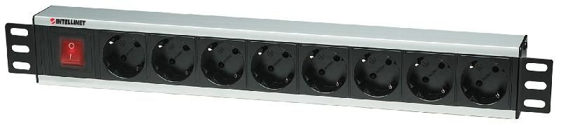 Bloc d'alimentation 19 pouces PDUMHT16 pour armoire de brassage 1,5 HE avec 7 prises et interrupteur marche/arrêt - Bravour®_0