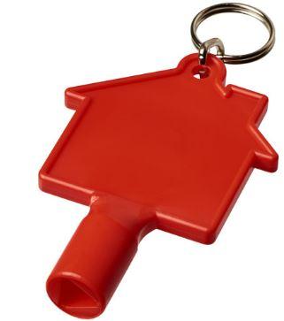 Clé de compteur en forme de maison avec porte-clés Maximilian - triangle 8 mm - plastique ABS_0