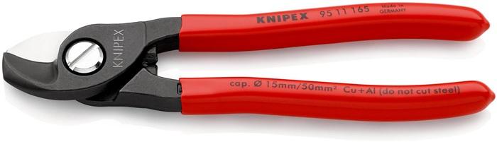 Coupe-câble 165 mm - KNIPEX - revêtement plastique - acier trempé et affûtage de précision_0