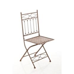 Décoshop26 - Chaise pliable de jardin terrasse balcon design rustique en fer forgé marron vieilli 10_0003594 - marron 3000251671056_0