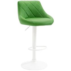 Décoshop26 - Tabouret de bar en synthétique vert pivotant avec repose-pieds métal blanc coutures décoratives TDB10593 - blanc 3000412569604_0