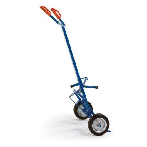 Diable porte-fûts à 2 roues - antistatique en acier avec roulettes ESD 250mm et pince réglable_0