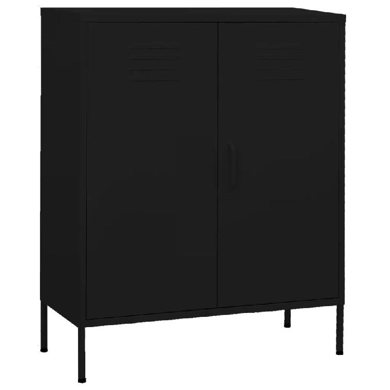 Helloshop26 - Armoire de rangement pratique 80 x 35 x 101 cm avec étagères réglables style moderne en acier noir 02_0046860 - noir acier 3000234466259_0
