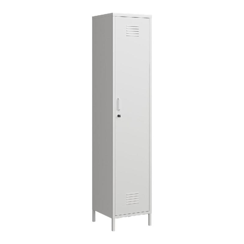 Helloshop26 - Armoire étagère meuble de rangement métallique acier 180 x 38 x 38 cm blanc 03_0008913 - blanc métal 3000224413300_0