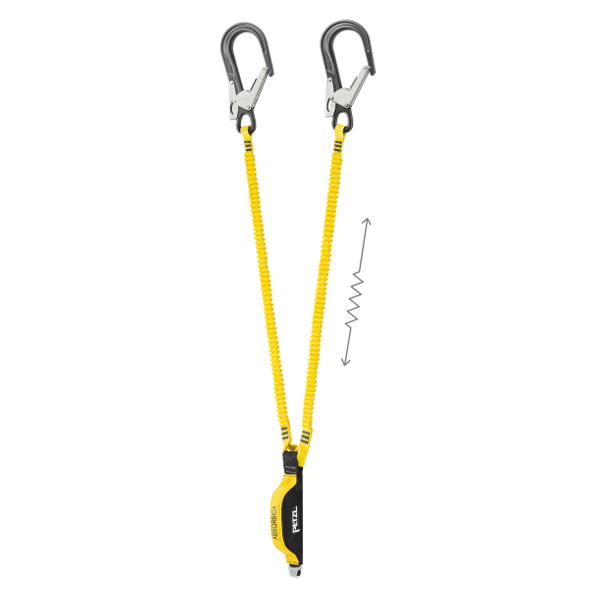 LONGE DOUBLE PETZL 150 CM - ABSORBEUR D'ÉNERGIE ET CONNECTEURS MGO ABSORBICA INTÉGRÉS