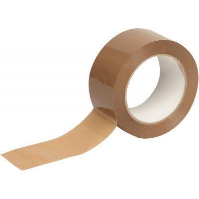 Lot de 6 rouleaux adhésifs polypropylène havane 50mm x 100m - Sans solvant ni silicone_0
