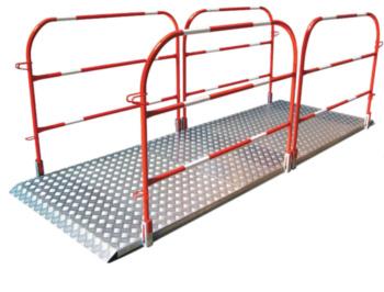 Passerelle de sécurité - aluminium antidérapant - barrières articulées repliables_0