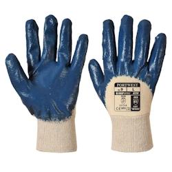 Portwest - Gants manutention enduit nitrile avec dos aéré et poignet tricot Bleu Marine Taille 8 - 5036108308231_0