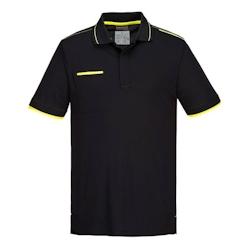 Portwest - Polo de travail manches courtes ECO WX3 Noir / Jaune Taille M - M 5036108355891_0