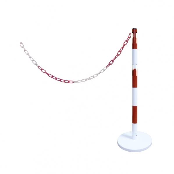 Poteaux de sécurité avec chaîne - Rouge et Blanc - 3 versions disponibles - Marque Rolléco_0