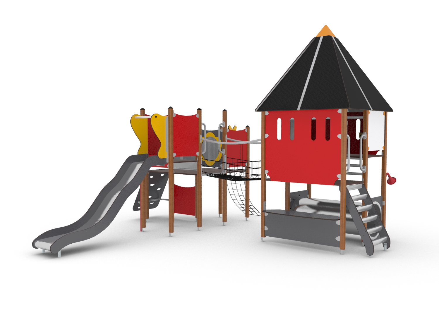 Structure multi-jeux Unimini Oldram - Hags - Pour enfants de 3 à 5 ans - Dimensions 4850x4750x3300 mm_0