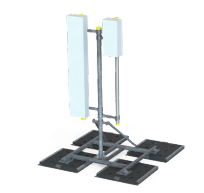Supports double antennes coplanaires - 4G et 5G - position haute - solutions autostables - Mât Ø114 H3500_0