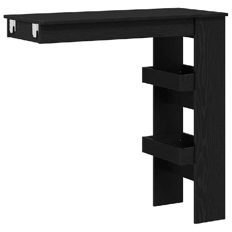 Table de Bar Murale avec étagère Chêne noir 102 x 45 x 103,5 cm Modèle Boréal Panorama Essence - 8721158771469_0