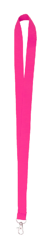 Tour de cou en polyester - mousqueton en métal - couleur fuchsia - 10 gr_0