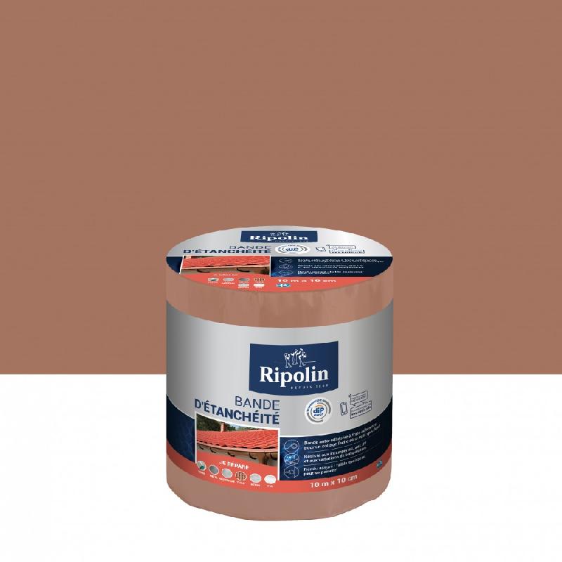 Bande d'étanchéité adhésive RIPOLIN - 10 m x 10 cm - Terre cuite - Résistante aux UV et multi-supports_0