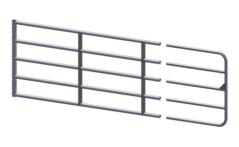 Barrière extensible 3 barres - ajustable de 2' à 16' - galvanisée à chaud - équipements PFB_0
