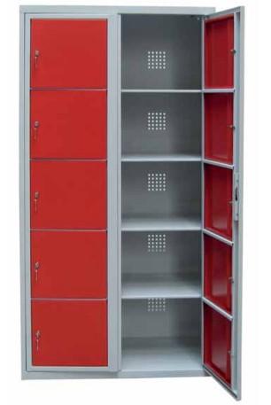 Casier scolaire L790 Safe - résistance renforcée - 5 cases - 900x500x1800 mm_0