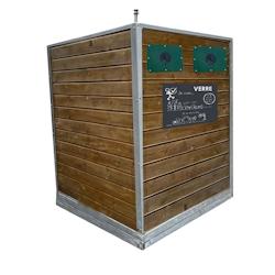 Colonne aérienne d'apport volontaire 4m3 kinshofer bois sylvio-lot de 4 - VERT - vert 0727156534578_0