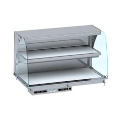CombiSteel Vitrine Chaude Murale Courbée Plaque Vitrocéramique Blanche - 3 à 5 x GN 1/1 - l176.5- L- P72- h92.4- Vitrocéramique - 3667335011278_0