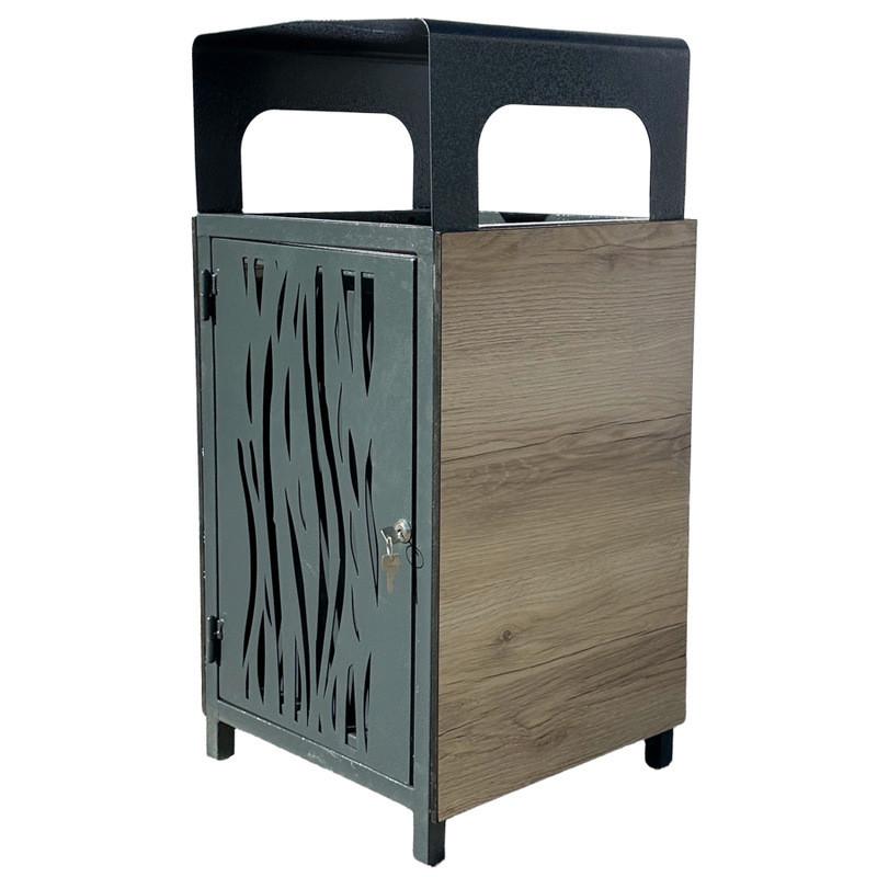 Corbeille de ville Urba - HPL et métal - 80 litres - Acier anti-corrosion_0