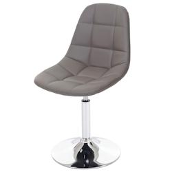 Décoshop26 - Chaise de salle à manger x1 pivotante design rétro PVC gris taupe piètement chromé 04_0002193 - gris 3000257132698_0