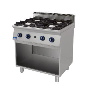 Fourneau de cuisine professionnel 4 feux vifs - Gaz - Gamme 700 - Acier inoxydable - Allumage électrique 220V_0