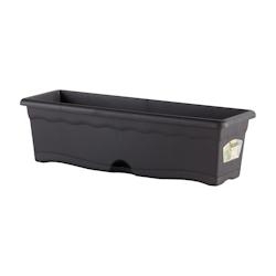 Jardinière Avec Plat Intégré Couleur Anthracite 40X20Cm - 8412524086941_0