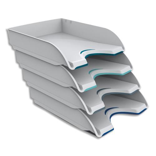 LOT DE 4 CORBEILLES A COURRIER CEP NUANCE - DIMENSIONS (L X H X P) : 25,7X24,5X34,8 CM - COLORIS BLANC