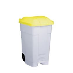 Medial International Contibasic Conteneur mobile à pédale avec couvercle coloré Polypropylène Blanc-Jaune 70 lt - multicolore plastique polypropyl_0