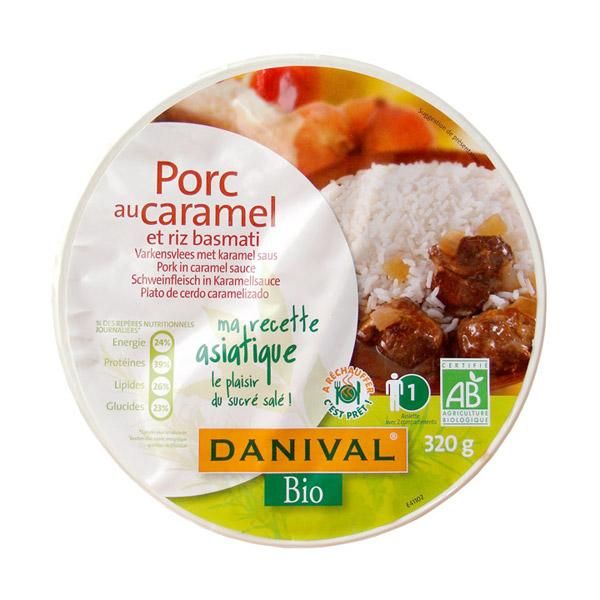 DANIVAL PORC AU CARAMEL ET RIZ BASMATI BIO 320G PLATS CUISINÉS BIO