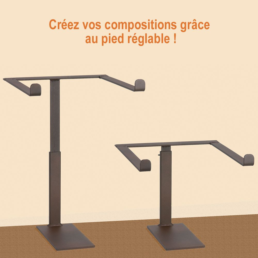 Socle métal réglable F.27 x P.30 x HT 24 à 41 - métal peint époxy_0