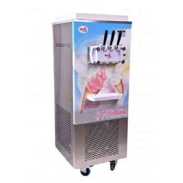 Machine à glace italienne professionnelle sur roulettes - 3 becs verseurs - Référence SOFT3 - 220V - 50Hz/60Hz_0