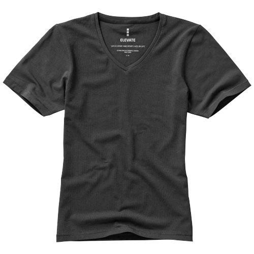 T-shirt bio manches courtes femme - Kawartha 38017953 - Col V, tissu extensible et coton biologique_0