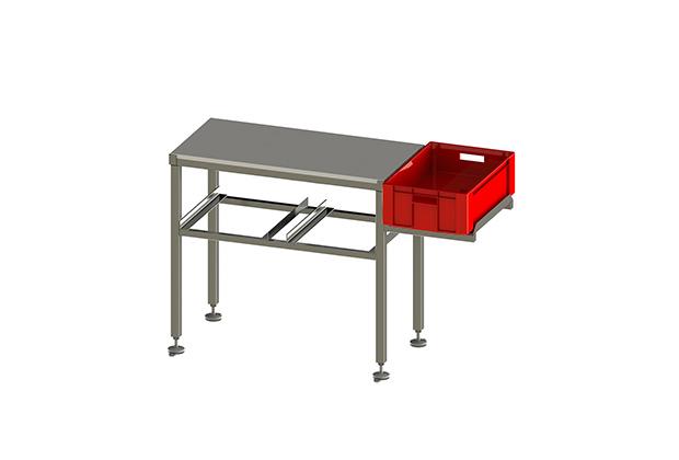 Table de parage en inox - système robuste avec zone décaissée et options personnalisables_0