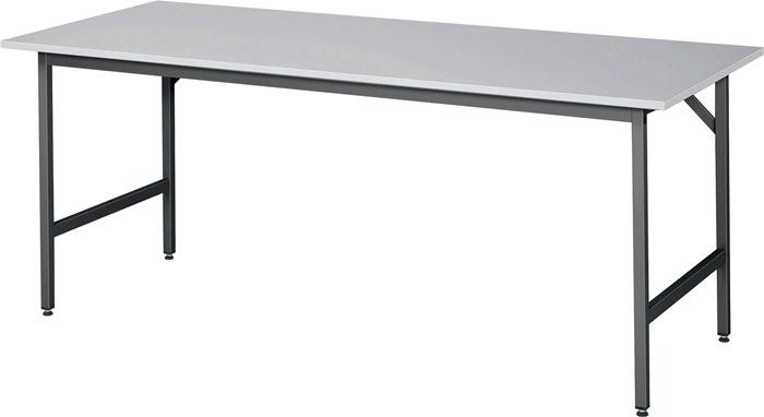 Table de travail l2000xP800xH800-850mm plateau travail mélamine, épaiss. 22 mm châssis anthracite métallisé RAU_0