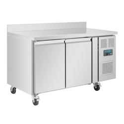 Table Réfrigérée Négative Inox 2 Portes GN 1/1 avec Dosseret - Froid Ventilé, 282L - Polar Série U - DL916_0