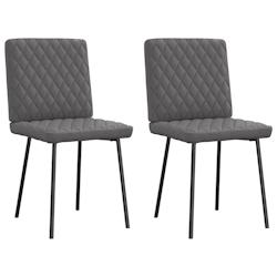 VidaXL Chaises à Manger Lot De 2 Gris Similicuir - gris 4101115_0