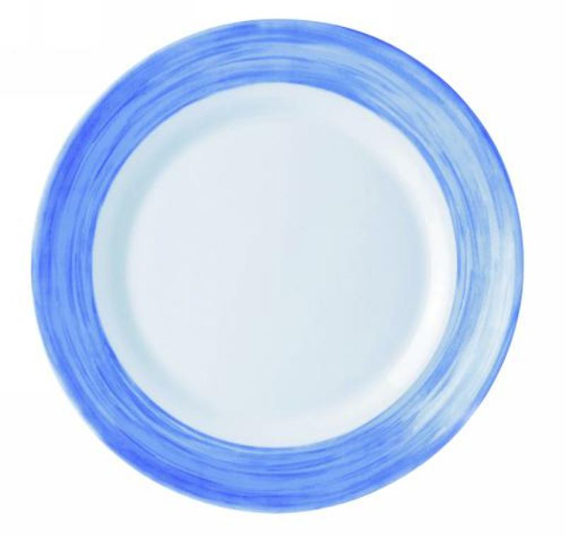 ASSIETTE CREUSE ROND BLEU VERRE Ø 22,5 CM BRUSH ARCOROC
