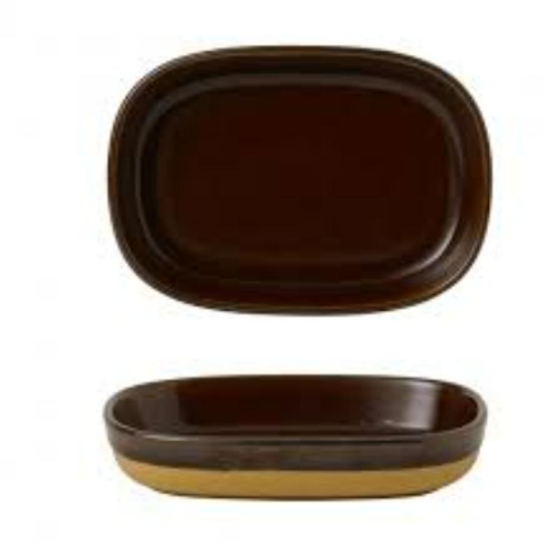 PLAT À PARTAGER RECTANGULAIRE BRUN PORCELAINE 17 CM EMERGE CHURCHILL