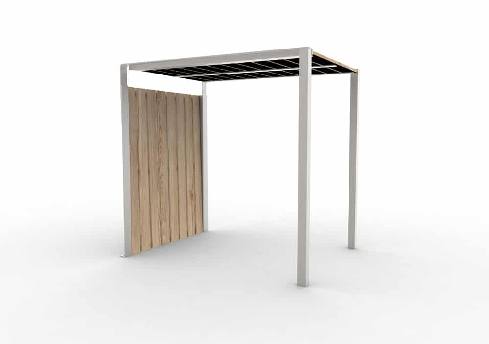 Abri bus nut / structure en acier / bardage en bois / 214 x 160 cm_0