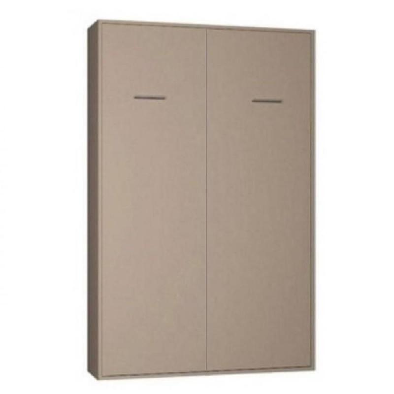 Armoire lit escamotable SMART-V2 taupe mat - Couchage 120x200 cm - Gain de place optimal_0