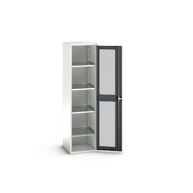 Armoire d'atelier Verso - Portes transparentes - 4 tablettes réglables - Réf : 16926077_0