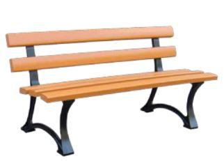Banc public en plastique recyclé eco design - JCB Eco - 2m - piétement fonte anthracite_0