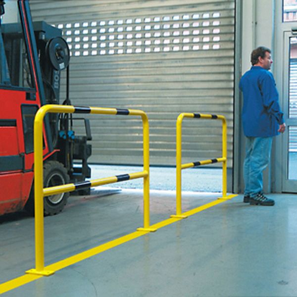Barrière de sécurité à cheviller - acier léger - pour zones dangereuses et circulation de piétons - Ø40mm ou Ø48mm_0