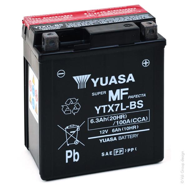 BATTERIE MOTO YUASA YTX7L-BS 12V 6AH_0