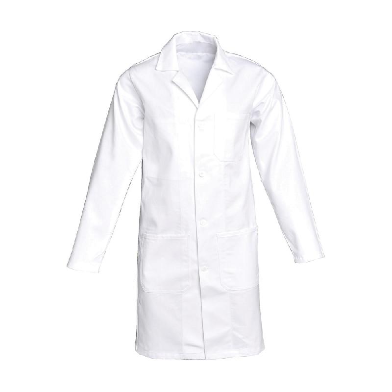 BLOUSE HOMME MANCHES LONGUES 100% COTON BLANC, TAILLE 52 / 54