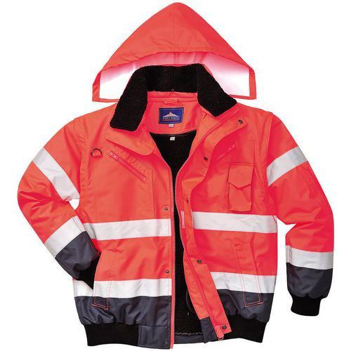 BLOUSON HAUTE-VISIBILITÉ BICOLORE C465 ROUGE/JAUNE XXXL - PORTWEST