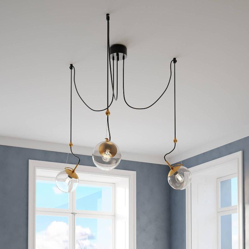 BY RYDÉNS CARRY SUSPENSION, DÉCENTRÉE, À 3 LAMPES