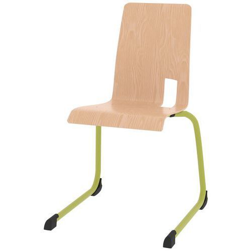 CHAISE COQUE SODA PIÈTEMENT LUGE ACIER - HÊTRE NATUREL/VERT GRANNY - RODET